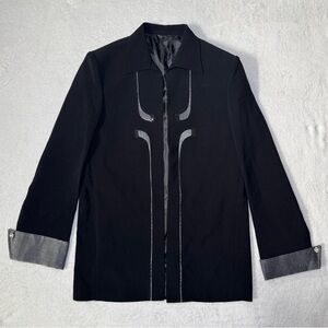 Vintage 80s/90s Punk/Glam Black Blazer with Silver Trim